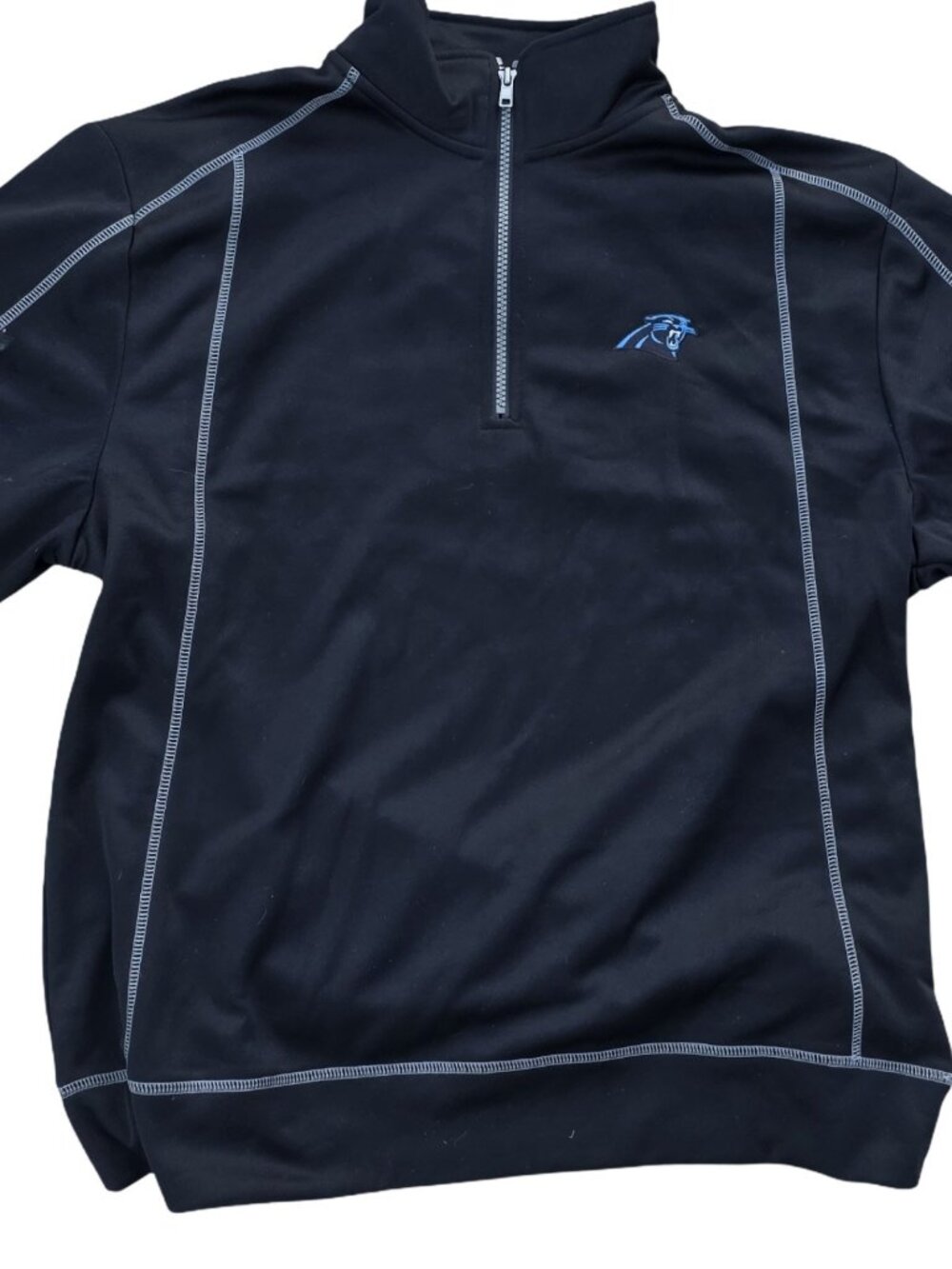 Carolina Panthers Miller Lite Pullover Mens M Clique NFL 1/4 Zip Black
